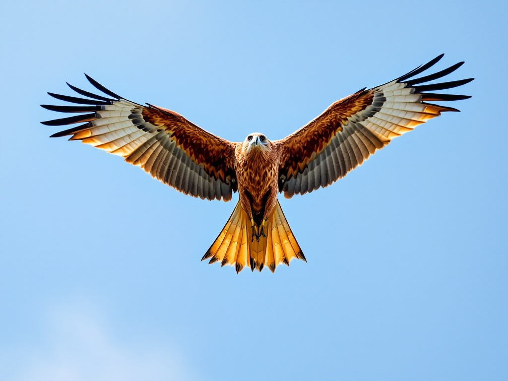 A red kite — a bird of prey — soaring on a thermal: freedom and focus